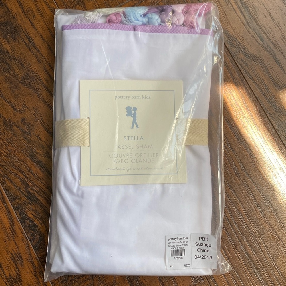 NWT Pottery Barn Kids Stella Tassel Standard Sham Set of Two